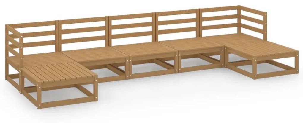 Set Divani da Giardino 7 pz in Legno Massello di Pino