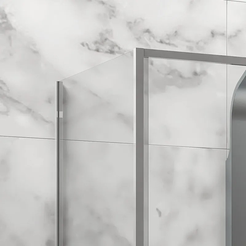 Kamalu - Box doccia 75x130 scorrevole e fisso vetro 6mm altezza 200h | KLA-4000C