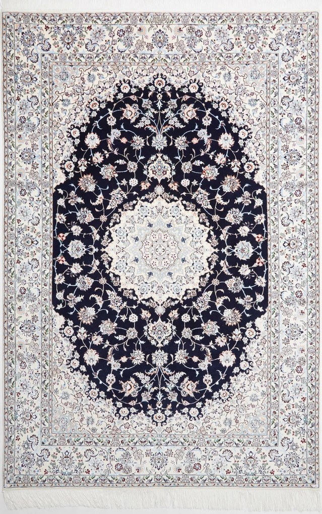 Nain Tappeto persiano 160 x 240 Blu (Iran) Annodato A Mano