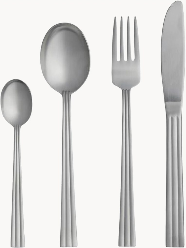 Set di 24 posate in acciaio inossidabile spazzolato opaco Thebe, 6 persone