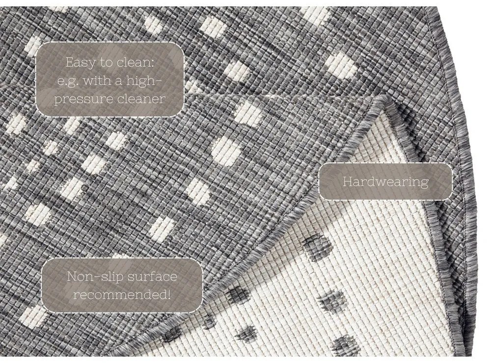 Tappeto grigio per esterni , ⌀ 140 cm Bali - NORTHRUGS