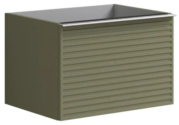 Mobile da bagno da fissare sotto lavabo L 60 x H 40 x P 45.5 cm verde salvia laccato, 2 cassetti Pixel stripes