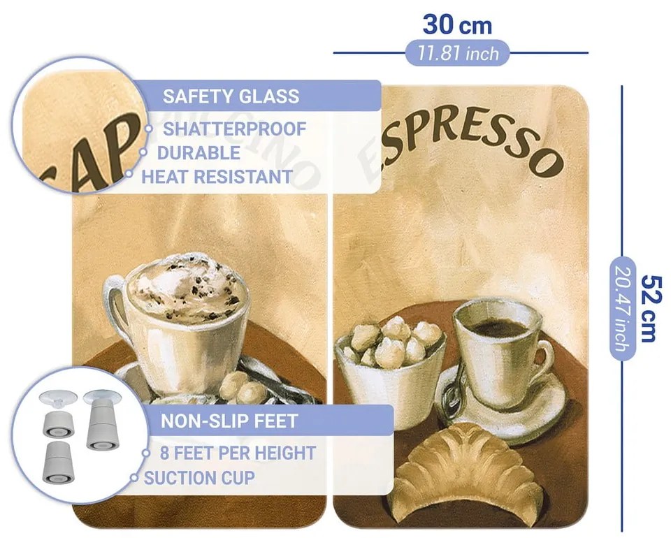 Set di 2 coperchi in vetro per fornelli Coffee - Wenko