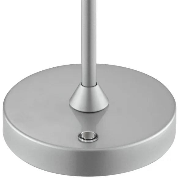 Brilliant - Lampada da tavolo ELORA LED ricaricabile e dimmerabile con comando touch LED/2,5W/5V 2700K IP44 argento