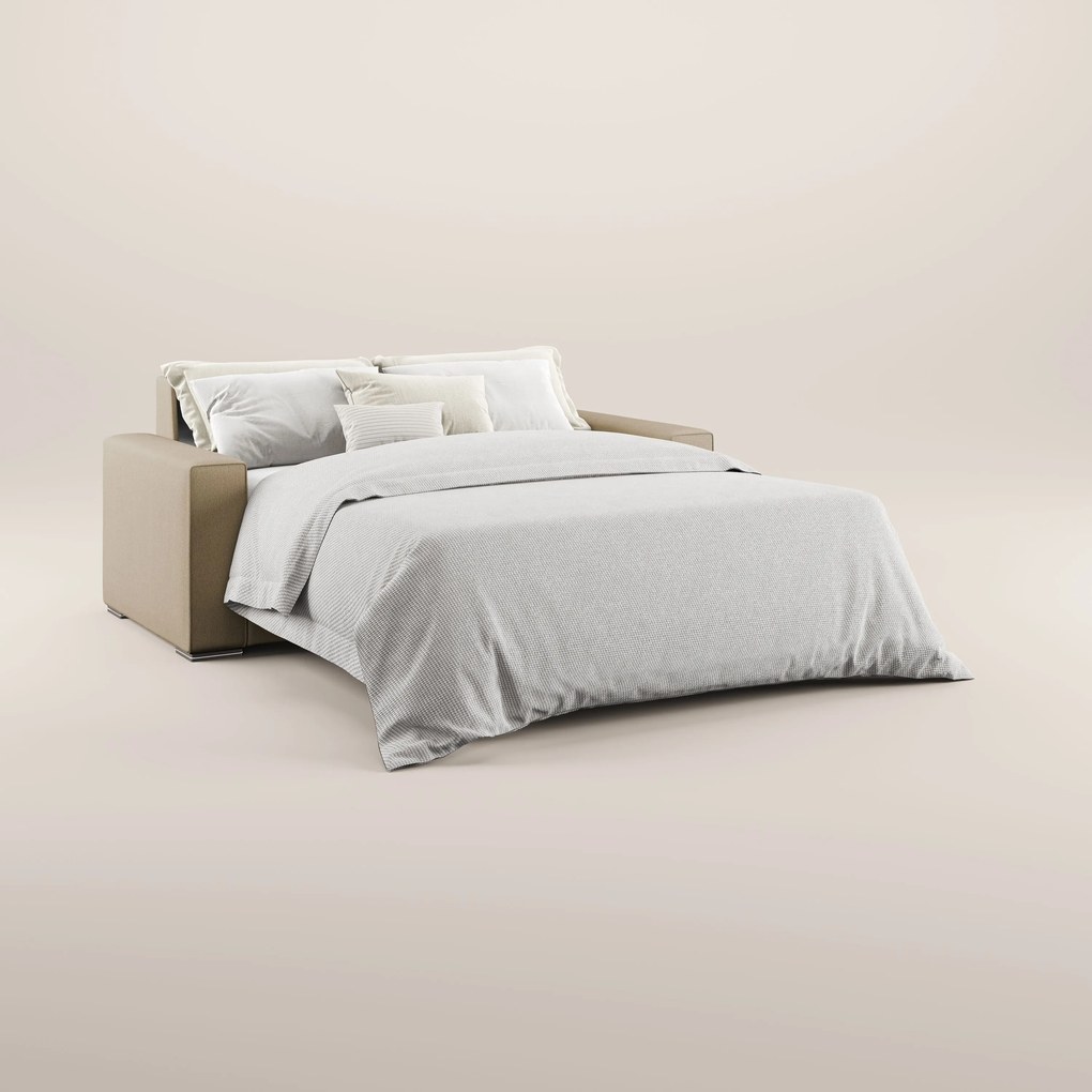 Dream Divano letto moderno dai morbidi cuscini in tessuto smacchiabile T05 beige