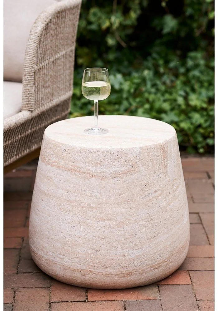 Tavolino da giardino rotondo in pietra ø 47,5 cm Bonn – House Nordic