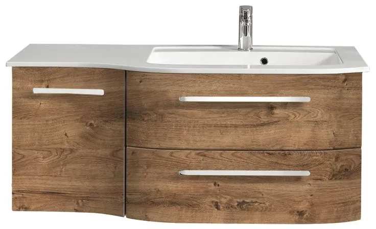 Mobile da bagno sotto lavabo PELIPAL Contea rovere ribbeck L 117 x H 48 x P 49.5 cm 2 cassetti 1 anta, lavabo non incluso