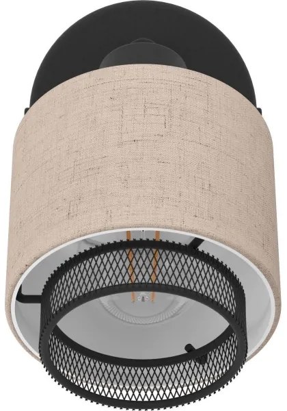 Eglo 43656 - Faretto da parete ROSLEY 1xE14/40W/230V nero/beige