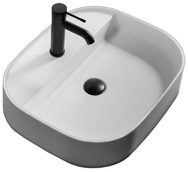 Lavabo da appoggio Eklettica semicircolare in ceramica bianco