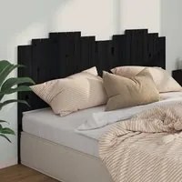 Testiera per Letto Nera 206x4x110 cm in Legno Massello di Pino 818494