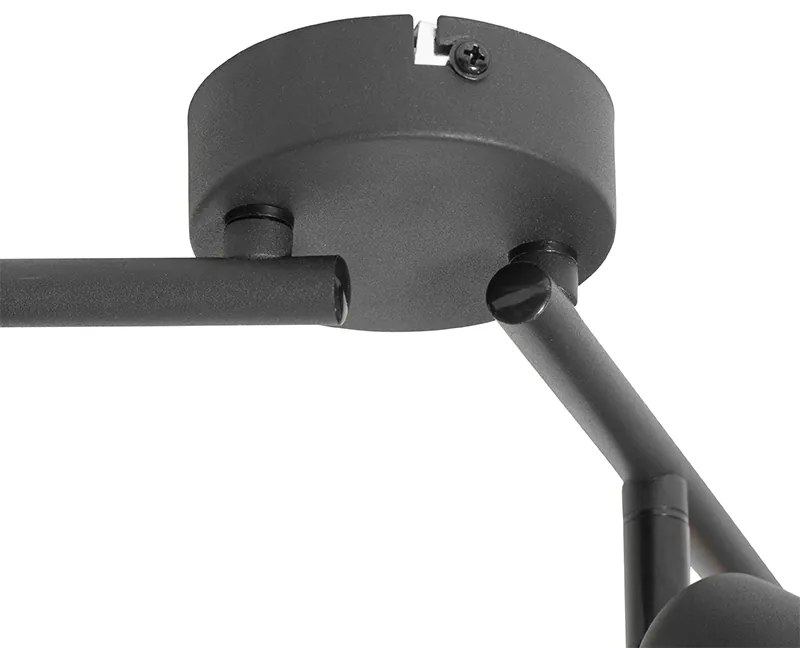 Plafoniera di design nera con oro 4 luci oblunga - Noud