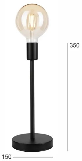 Lampada da tavolo ASTRID 1xE27/60W/230V opaco nero