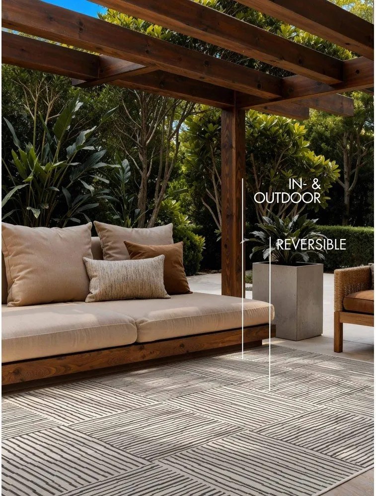 Tappeto da interno/esterno nero/color crema 200x300 cm Haringey Nightingale – Ted Baker