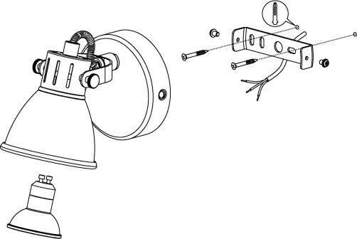 Eglo 98393 - Luce Spot da parete a LED SERAS 1xGU10/3,3W/230V