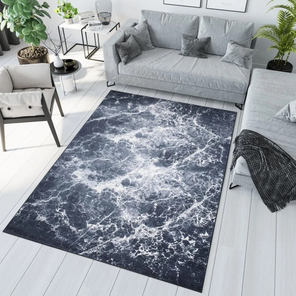 Tappeto scuro di tendenza con motivo astratto Larghezza: 80 cm | Lunghezza: 200 cm