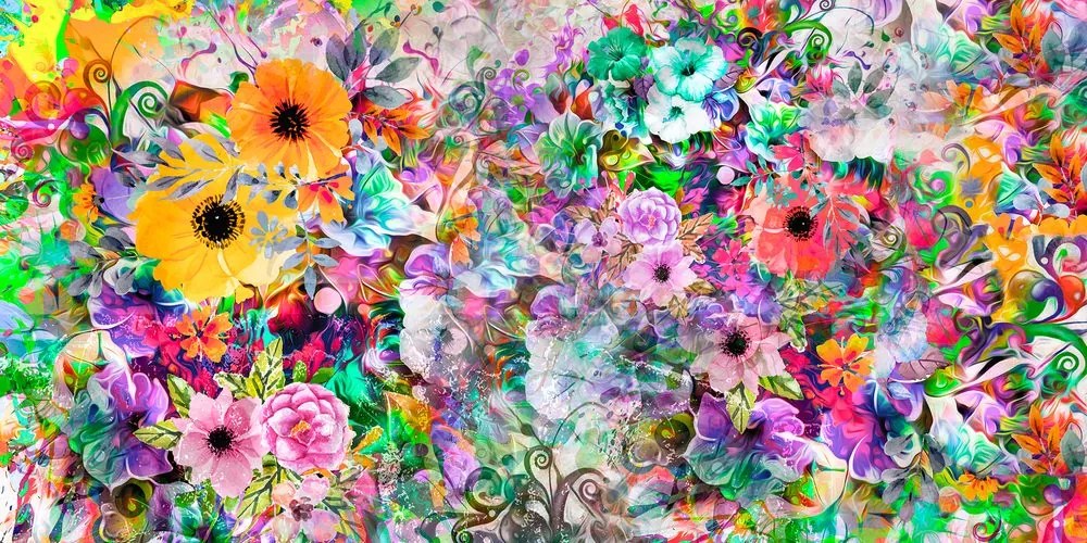 Quadro su tela – Fiori multicolori