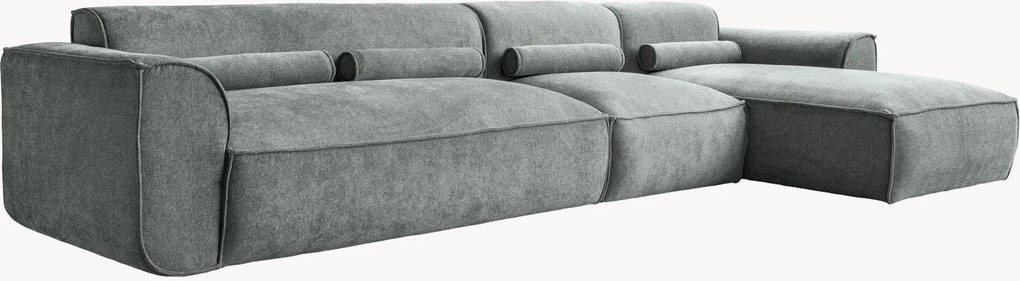 Divano angolare componibile 6 posti in ciniglia Flex Felix