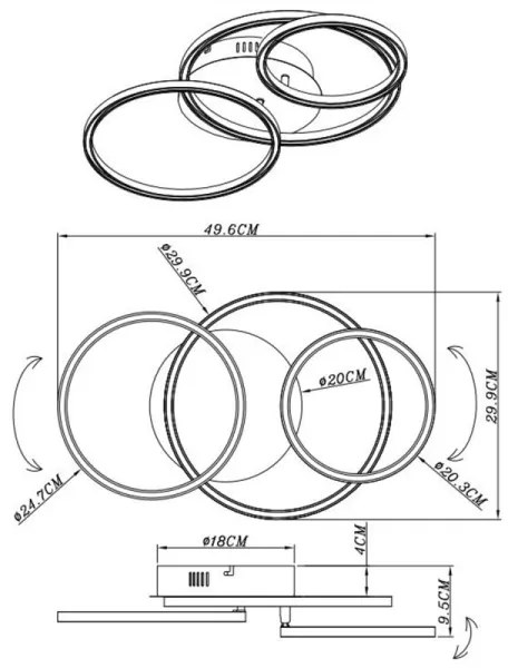 Globo 67233-30S - Plafoniera LED KENDY LED/30W/230V