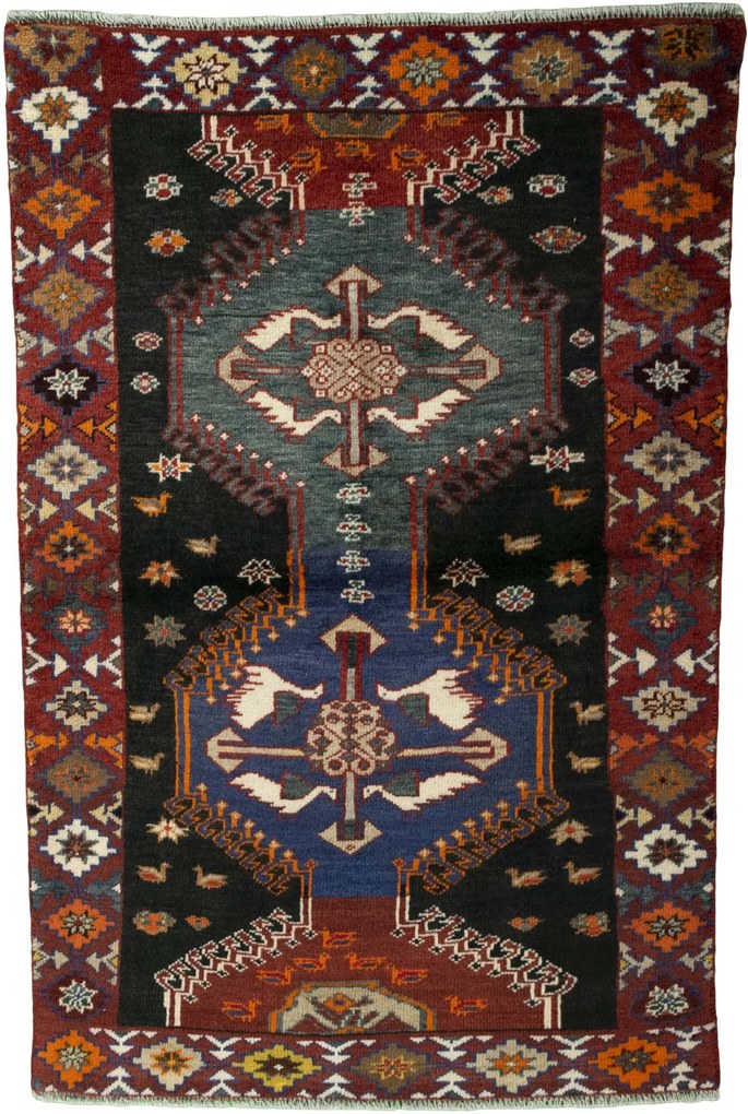 Gabbeh Tappeto persiano 160 x 110 Nero (Iran) Annodato A Mano