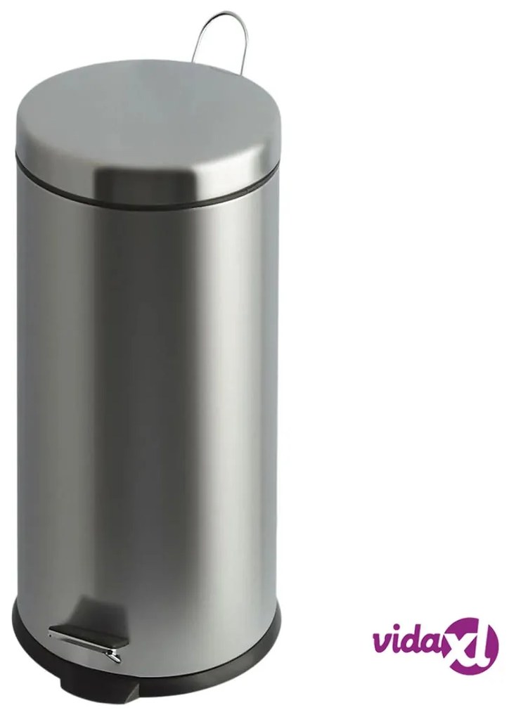 EKO Pattumiera a Pedale Classic 30 L Argento Opaco