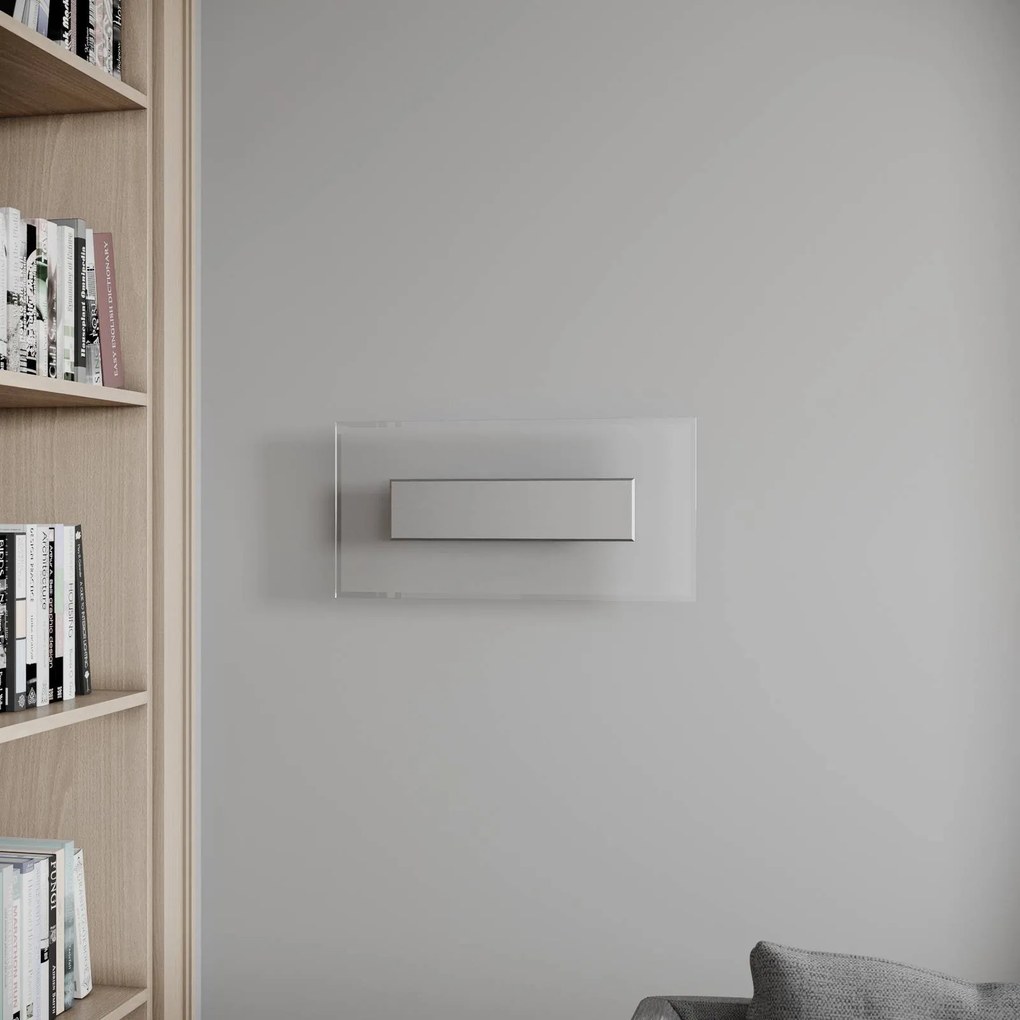 Applique a LED Quitani Lole, alluminio, 59 x 29 cm, vetro