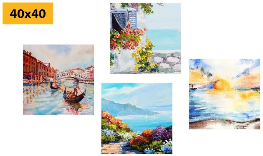 Set di quadri – Paesaggio dipinto