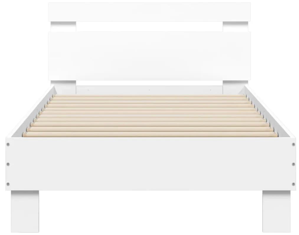 Giroletto con testiera bianco 75x190 cm in legno multistrato