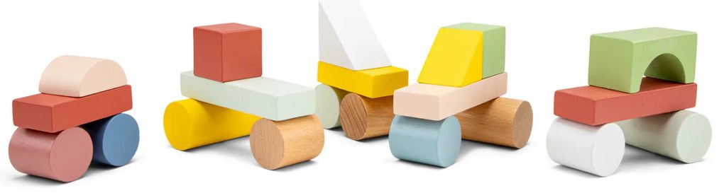 Blocchi di costruzione in legno - 100 pezzi