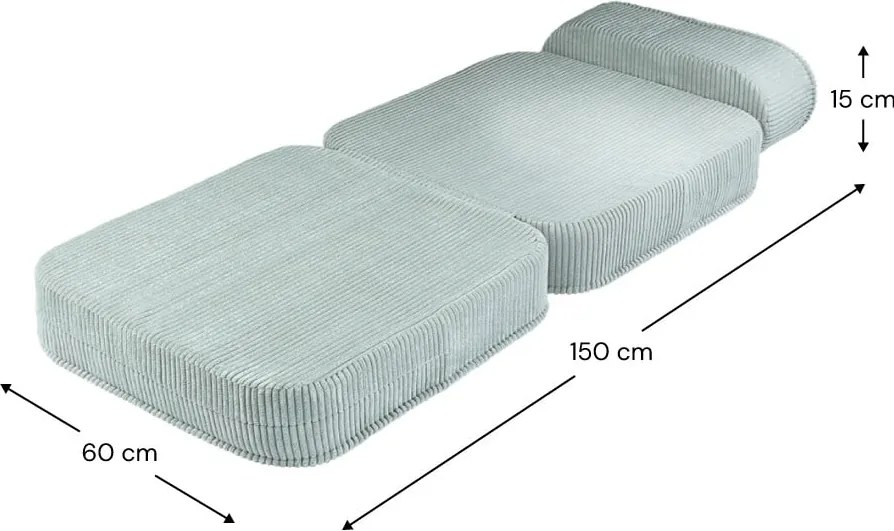 Poltrona per bambini color menta con rivestimento in velluto a coste Flip – Wigiwama