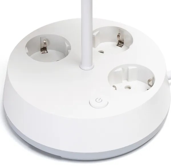Aigostar - Lampada da tavolo con prese 1xE27/60W/230V bianca
