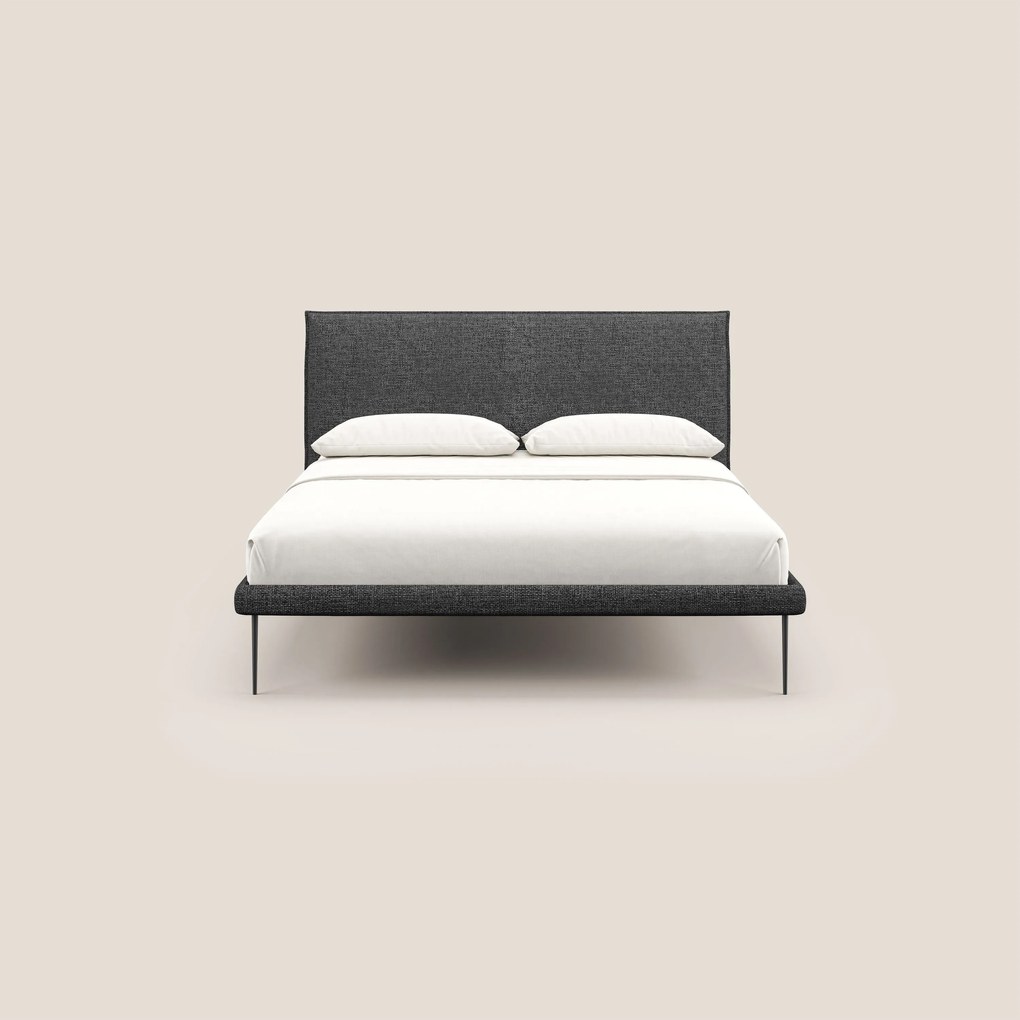 Theo letto imbottito moderno sfoderabile con piedi alti in metallo in tessuto impermeabile T10