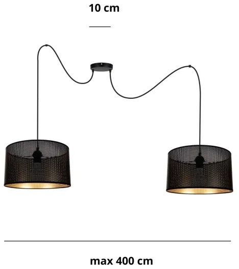 Lampadario a sospensione con filo ALDO 2xE27/60W/230V ragno nero