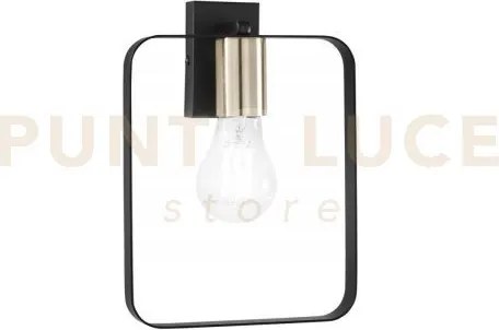 Applique a parete smith nera e oro 1 luce attacco e27 19,5x6x27cm i...