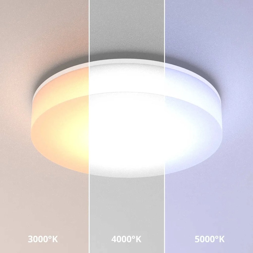 Plafoniera LED Regolabile 18W 24W 30W Rotonda CCT IP54 - Ø33 cm