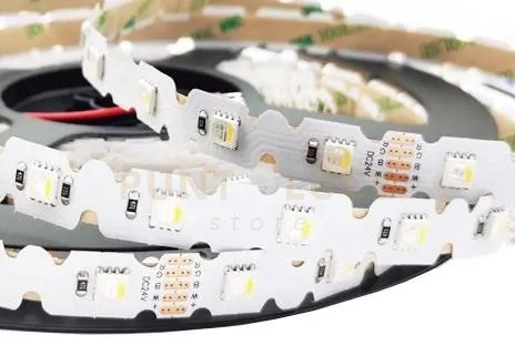 Strip led 5050 dc24v in kapton 48 led per mt 10w per mt 264lm rgb +...