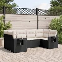 Set Divano da Giardino 6 pz con Cuscini Nero in Polyrattancod mxl 88864