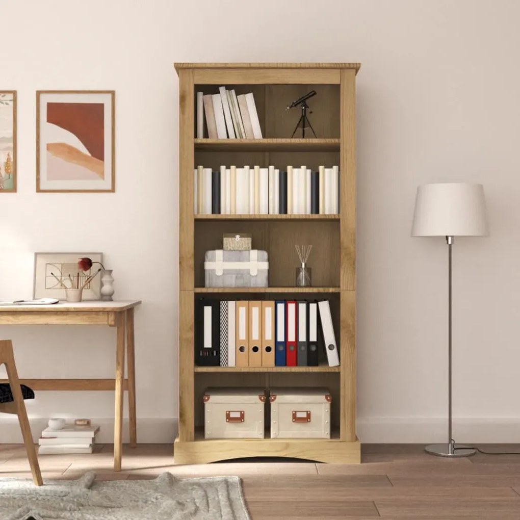 Libreria 5 ripiani pino messicano corona range 81x40x170 cm