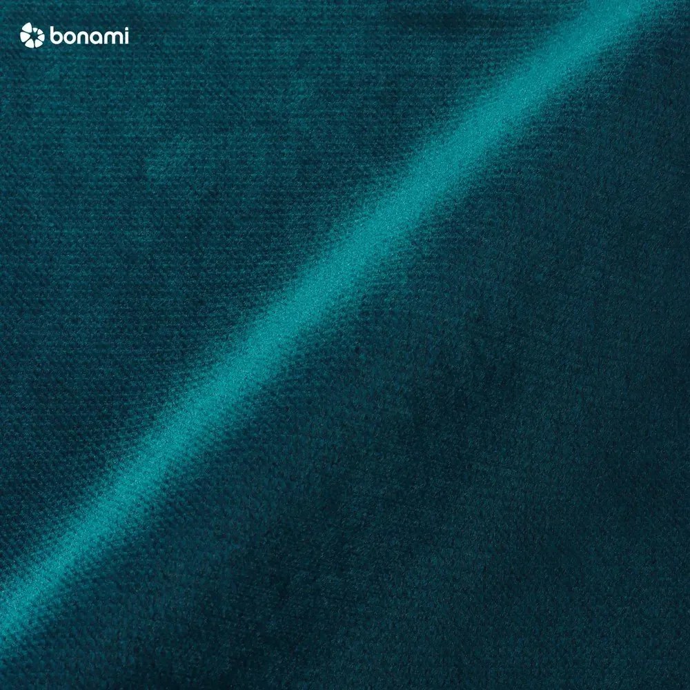 Divano letto angolare in velluto turchese (angolo destro) Lofty Lilly - Miuform