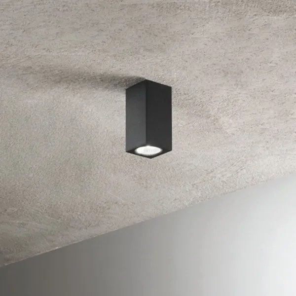 Lampada faretto da interno 6x12 cm moderna Nero - ALOA 1 luce GU10