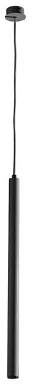 Lampada a sospensione TUBE in metallo D3 cm con fonte luminosa a LED NERO