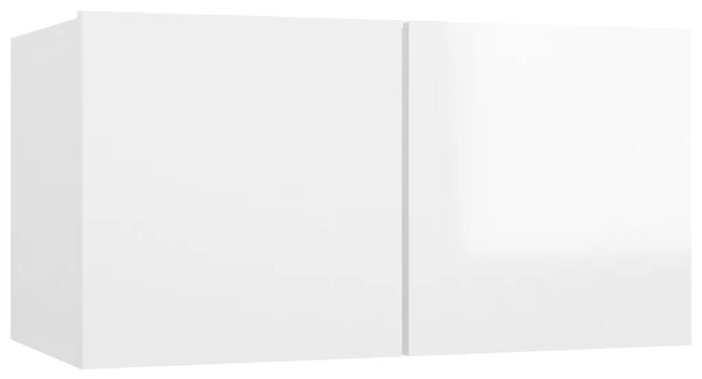 Mobili porta tv sospesi 3 pz bianco lucido 60x30x30cm
