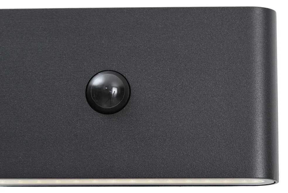 Lampada da parete nera con sensore crepuscolare, magnetica, con LED ricaricabile - Batt