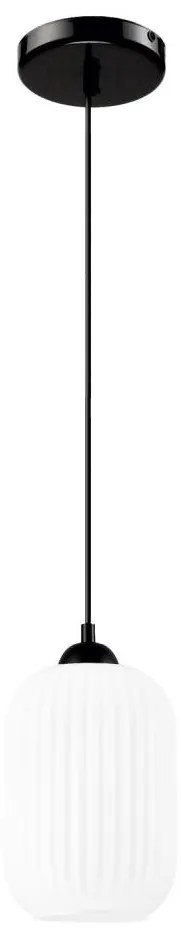 Lampadario a sospensione con filo HARMA 1xE27/15W/230V diametro 14 cm bianco/nero