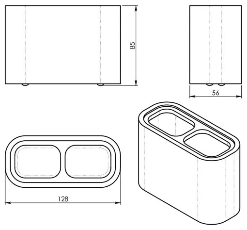 Gedy - Toothbrush supporto NINFEA bianco/bambù