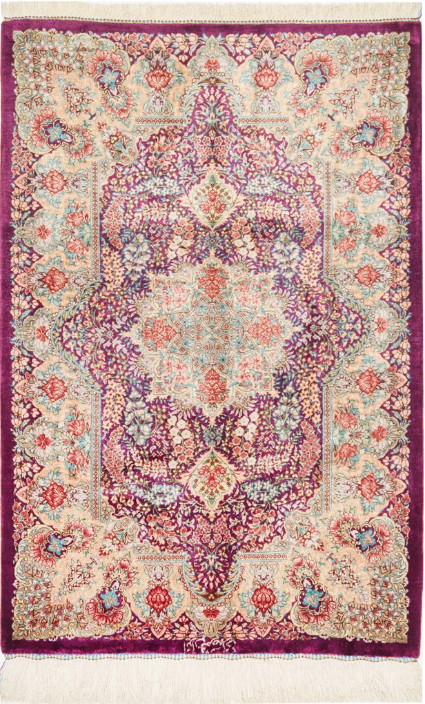 Ghom Tappeto 90 x 60 (Iran) Annodato A Mano