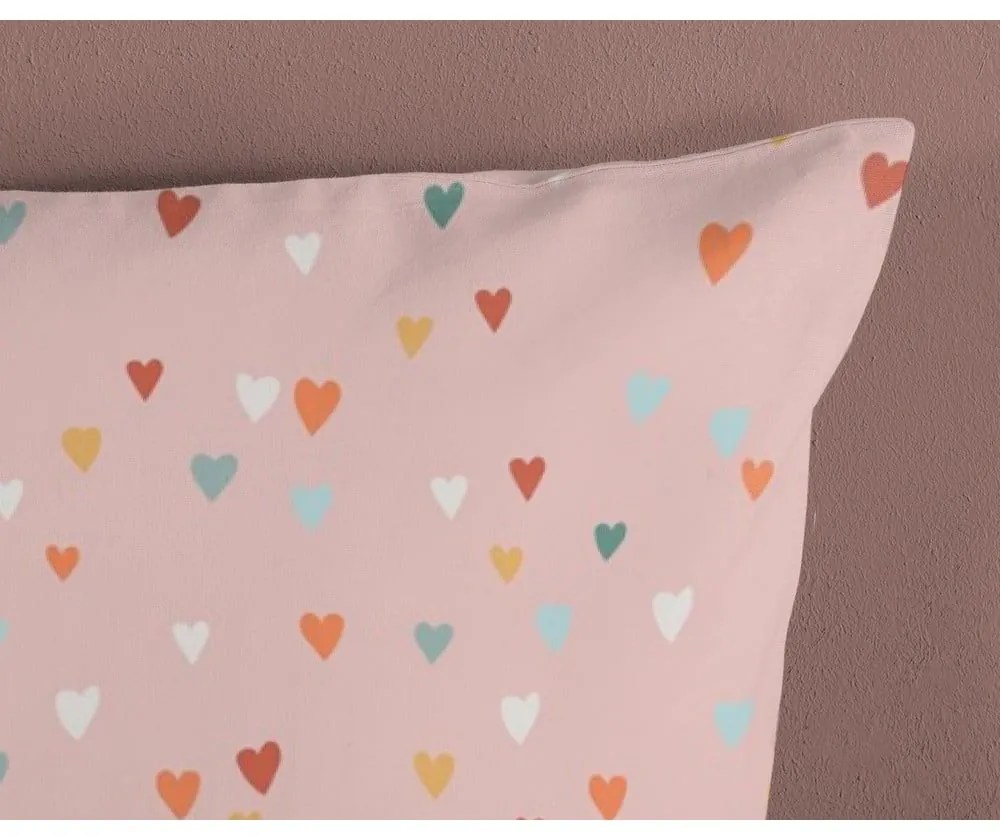 Set copripiumino e federa da bambini rosa/beige in cotone per culla 100x135 cm Louie – Good Morning