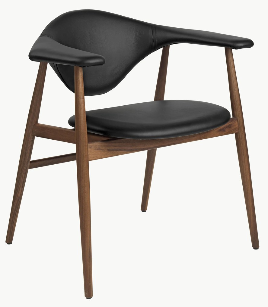 Sedia con braccioli in legno di noce Masculo