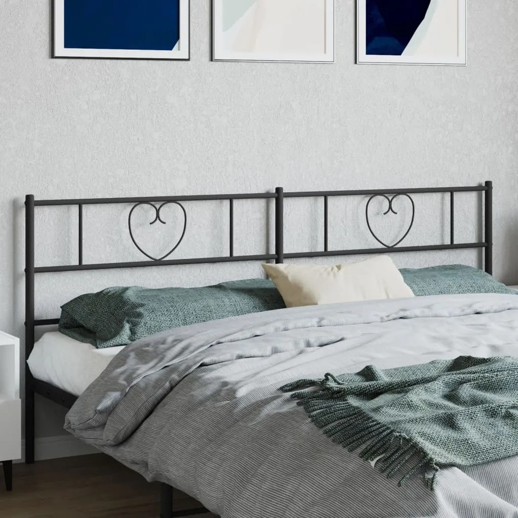 Testiera İn Metallo Nero 200 Cm /