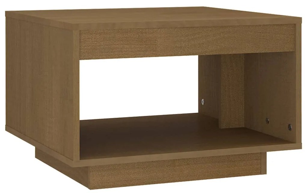 Tavolino da salotto miele 50x50x33,5 cm legno massello di pino