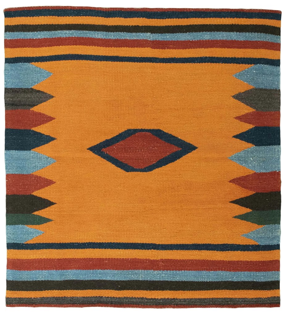 Kilim Tappeto persiano 130 x 120 Giallo (Iran) Tessuto A Mano